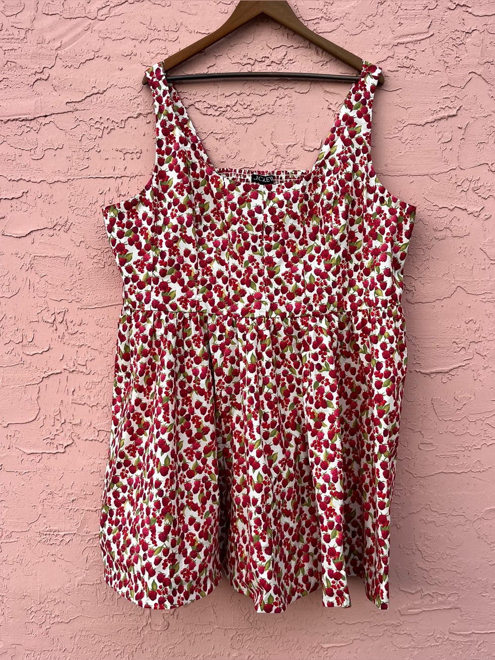 J. Crew Fit & Flare Mini Dress Raspberry Print Size 24